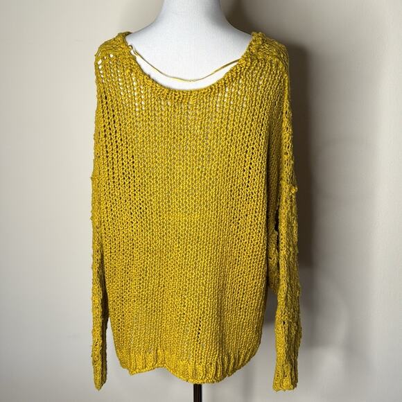 Free People Gold Show Sunday Shore Pullover Sweater - Picture 8 of 8